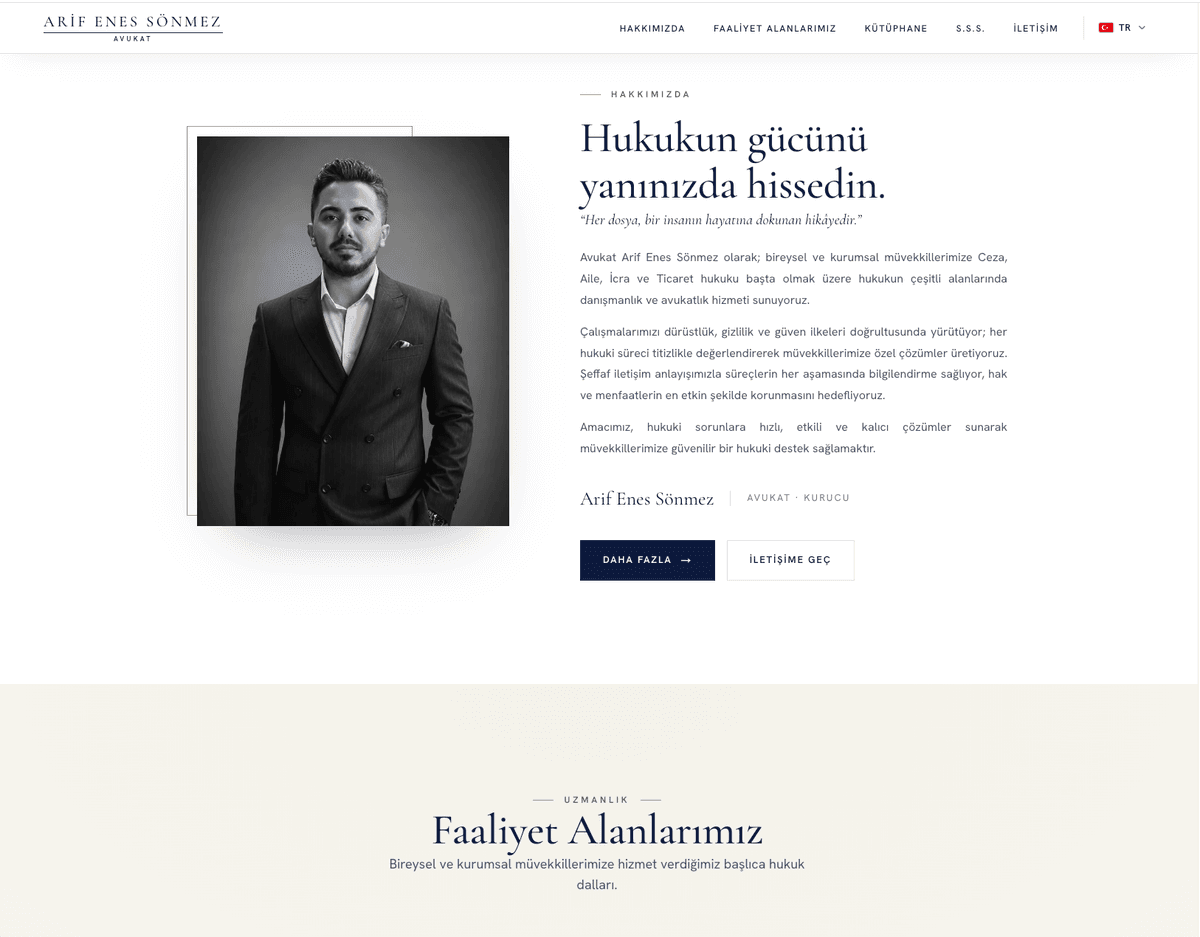 Av. Arif Enes Sönmez project screen 2