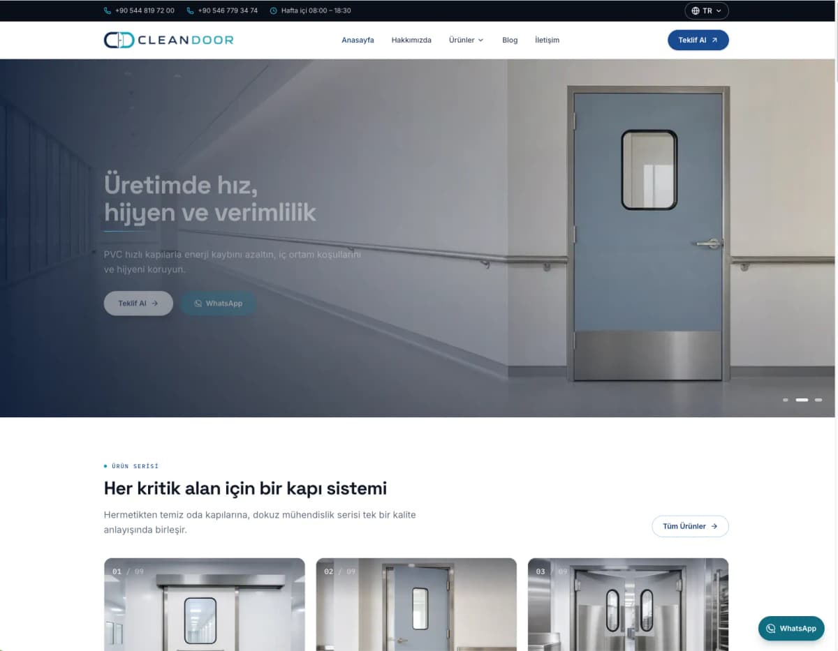 Cleandoor project screen 1