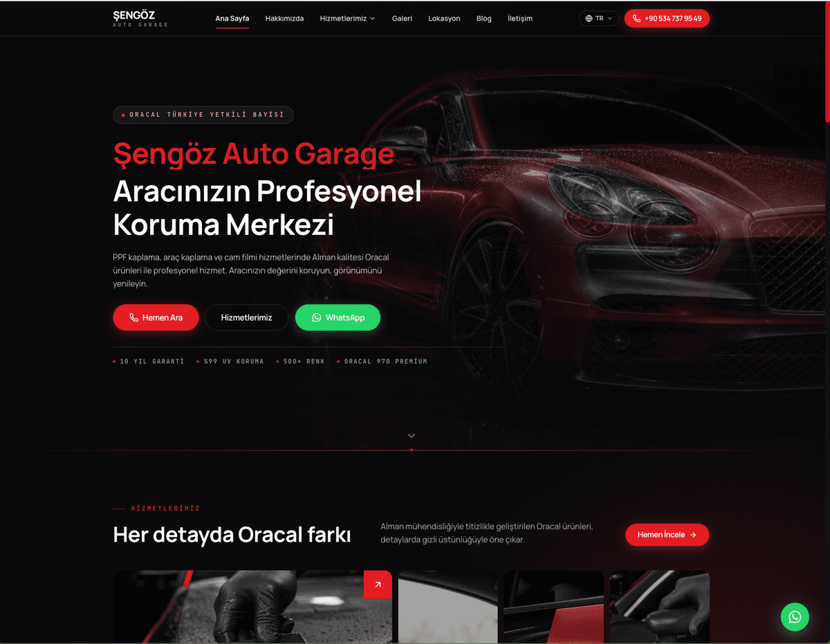 Şengöz Auto Garage project screen 1