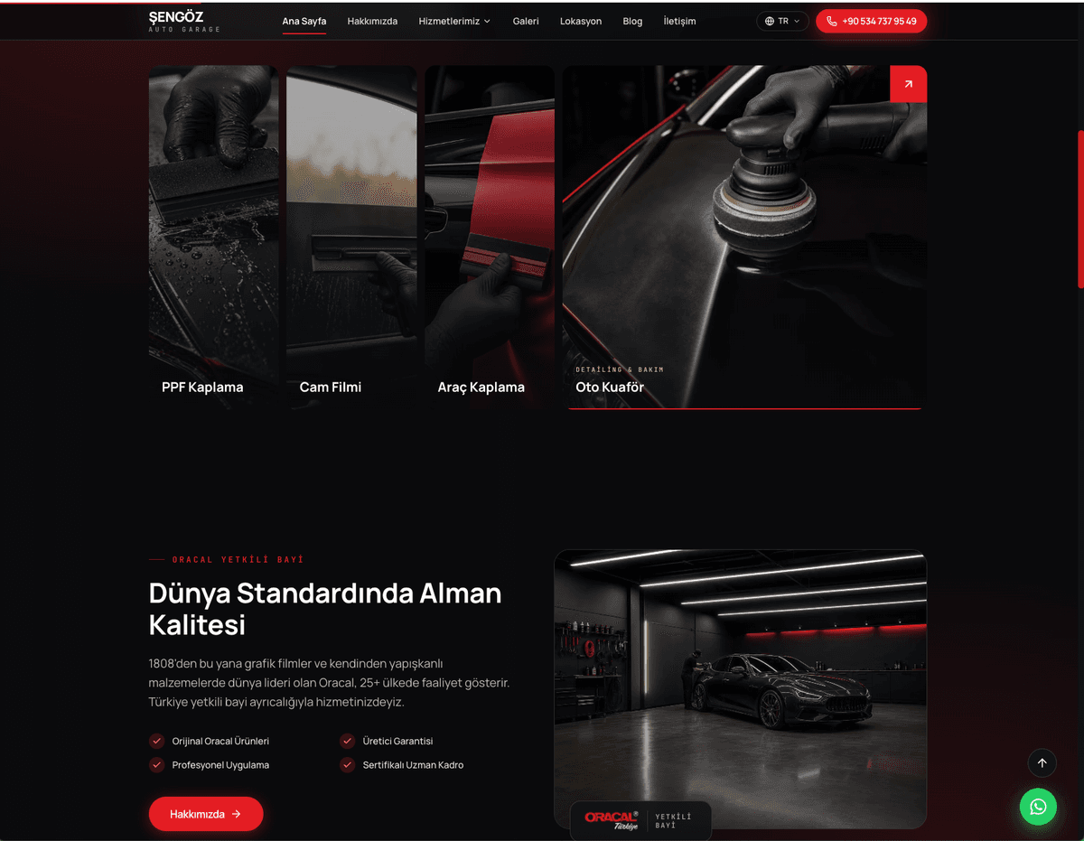Şengöz Auto Garage project screen 2