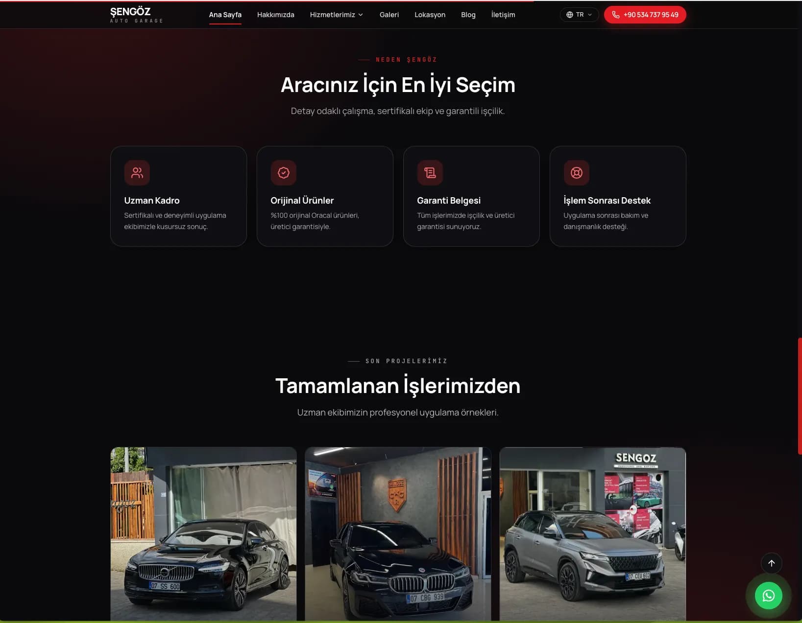 Şengöz Auto Garage kurumsal güvence ve tamamlanan işler
