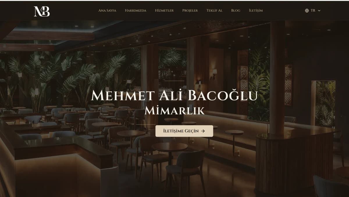 Mehmet Ali Bacoğlu — архитектурное бюро — экран проекта 1