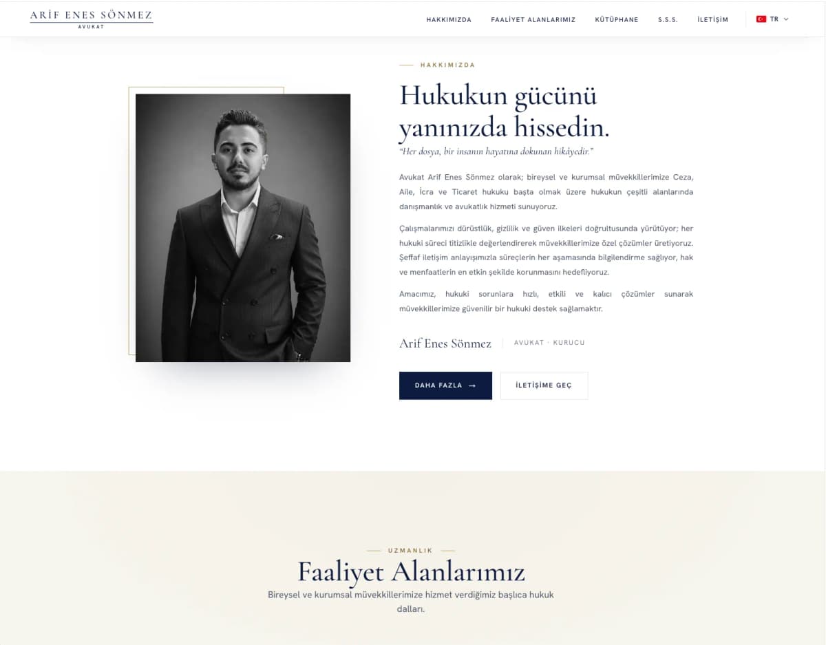 Av. Arif Enes Sönmez — экран проекта 2