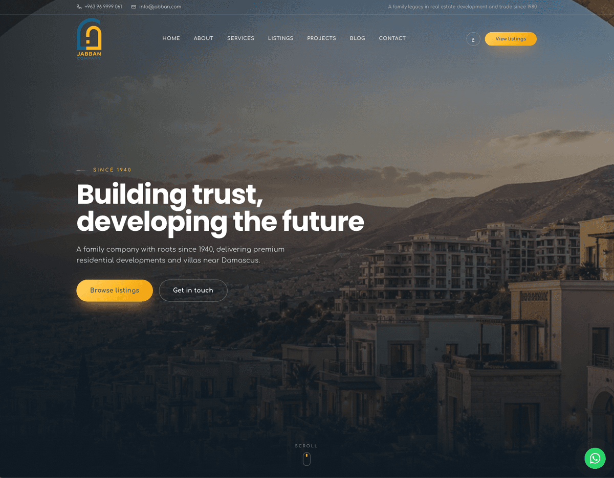 Jabban Company project screen 1