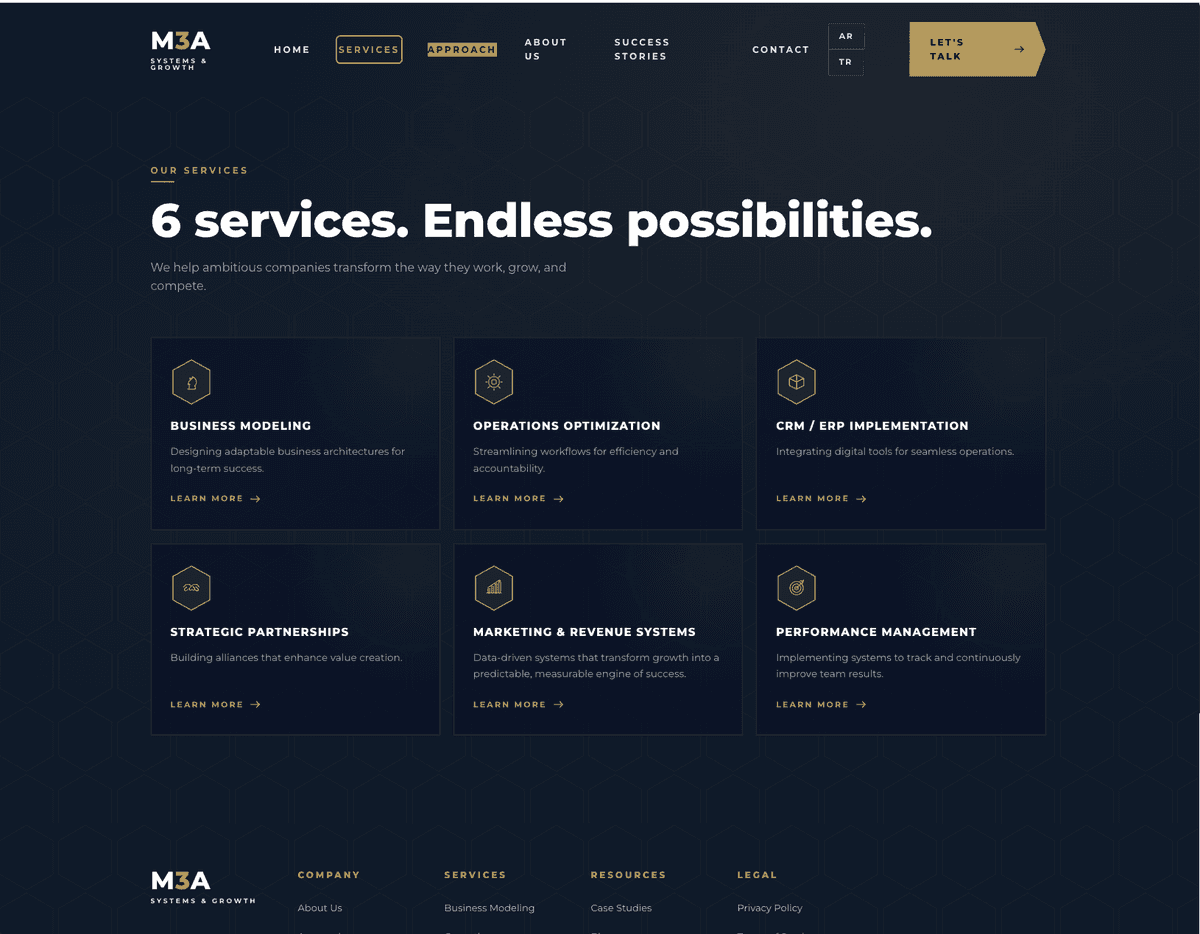 M3A Systems & Growth project screen 4