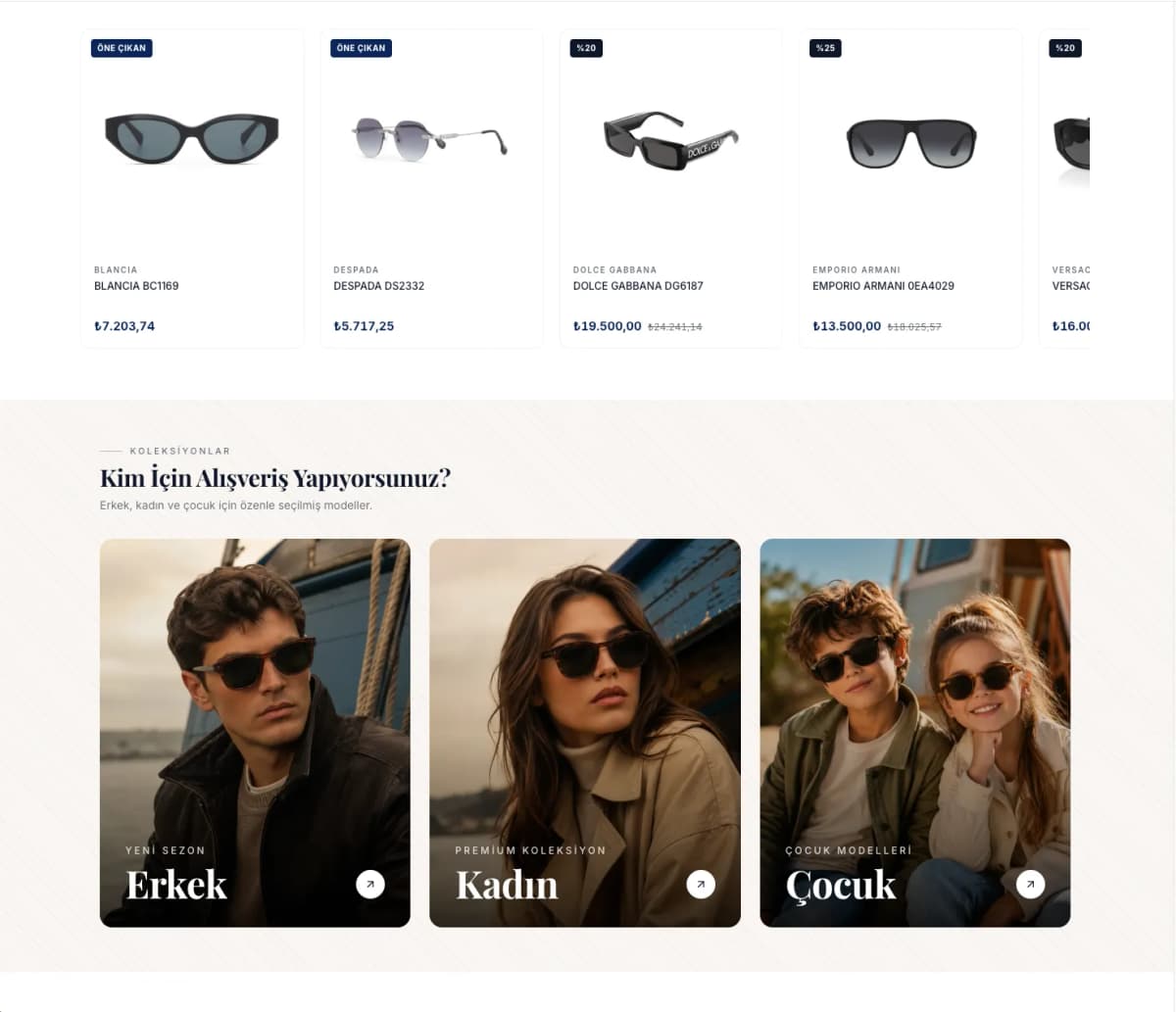 Parlayüksel Optik — экран проекта 2