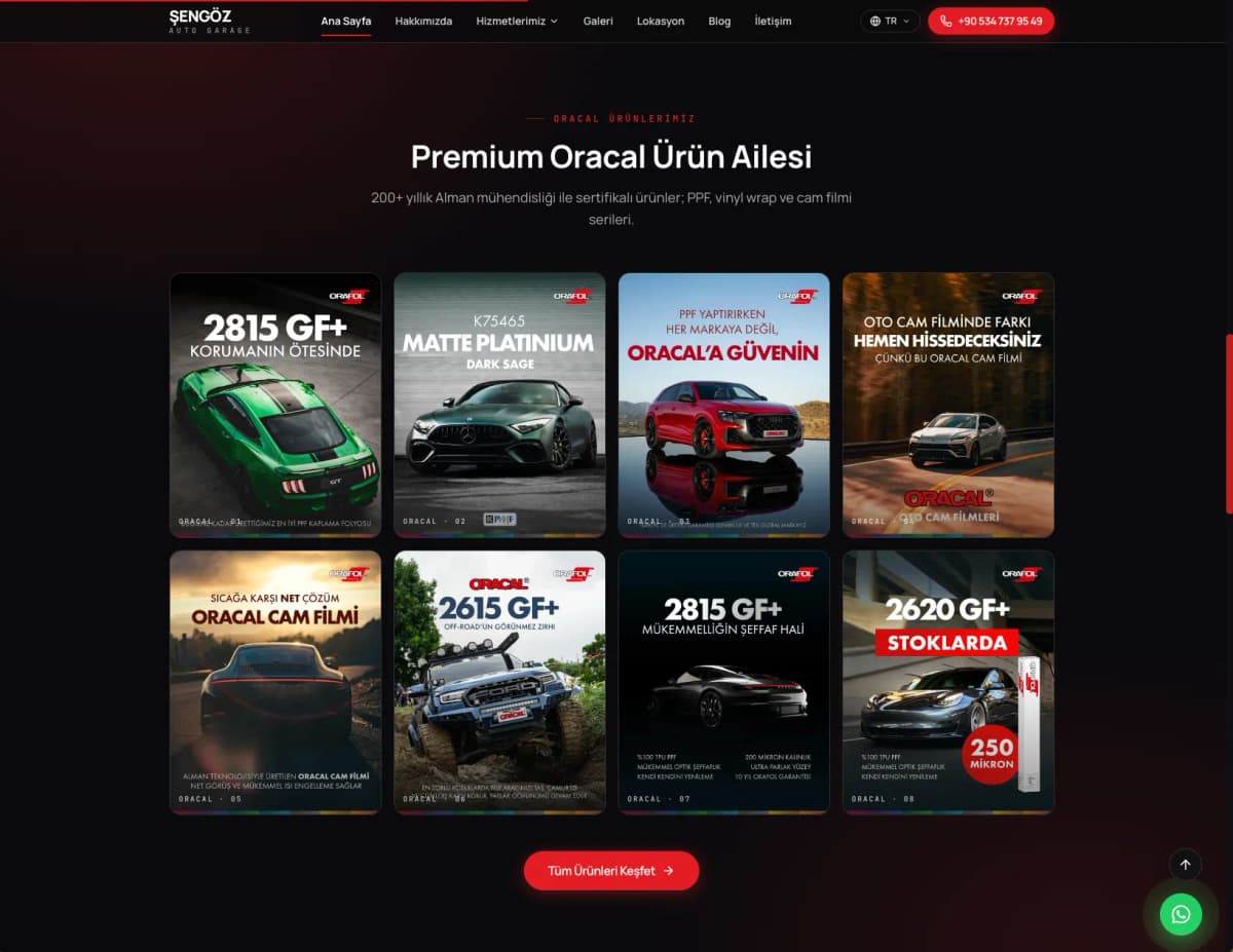 Şengöz Auto Garage — экран проекта 3