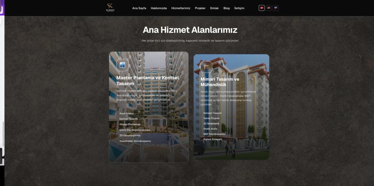 SK Design Turkey — экран проекта 2