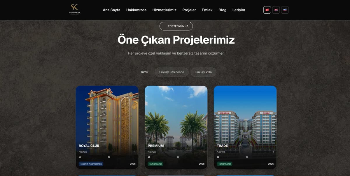 SK Design Turkey — экран проекта 3