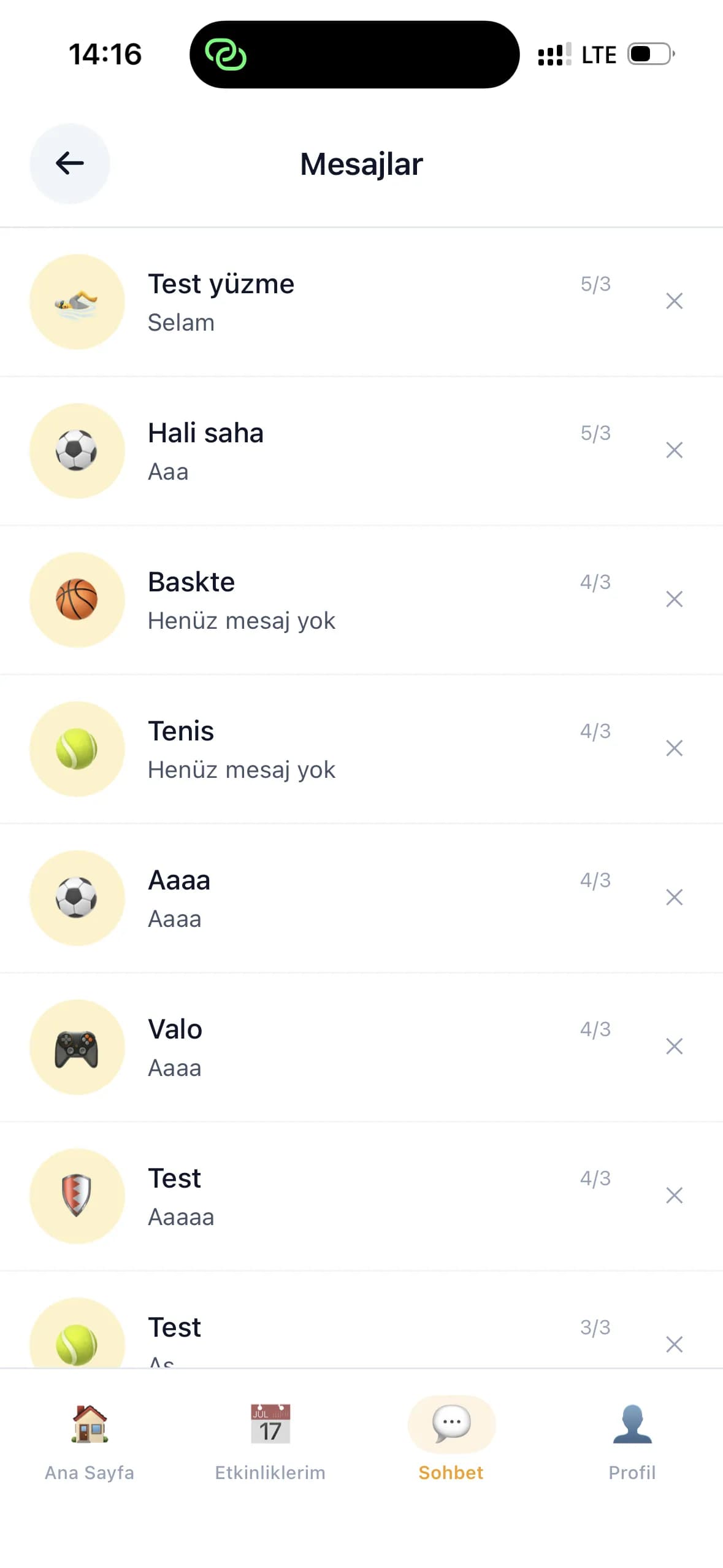 Sporla mobil uygulama etkinlik detayı