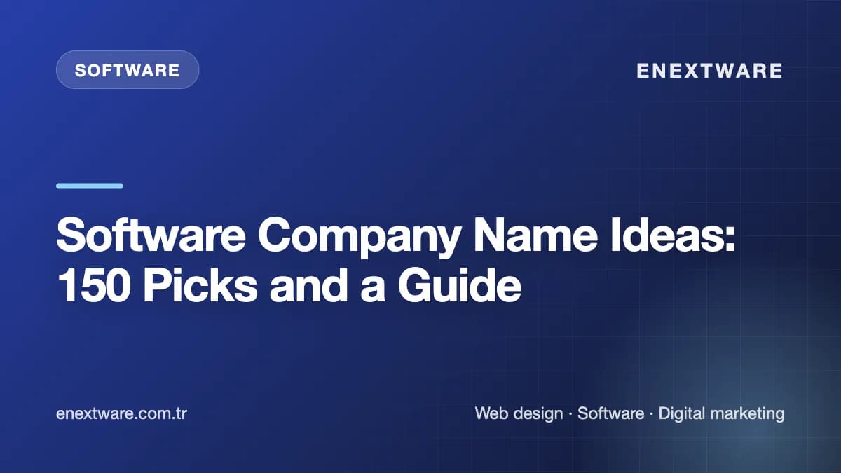 Software Company Name Ideas: 150 Picks and a Guide — Software guide cover image