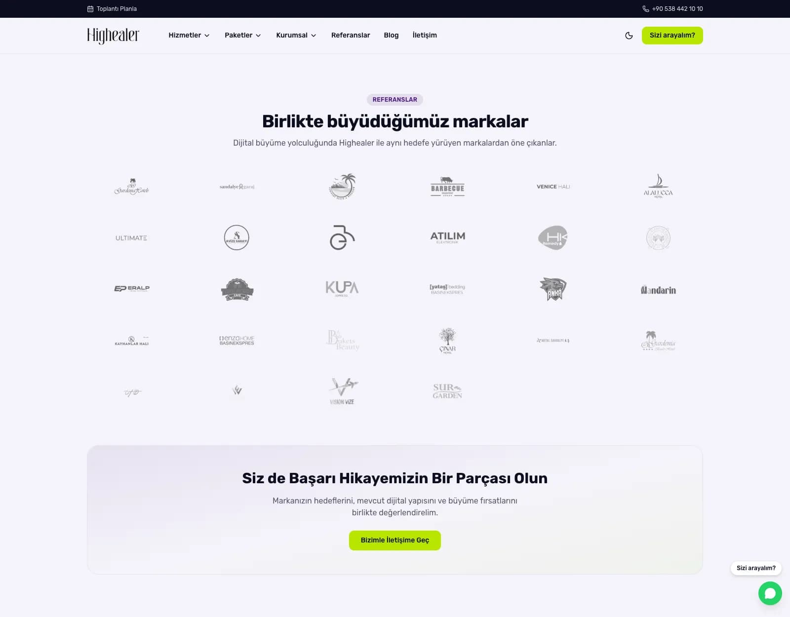 Highealer referanslar sayfası