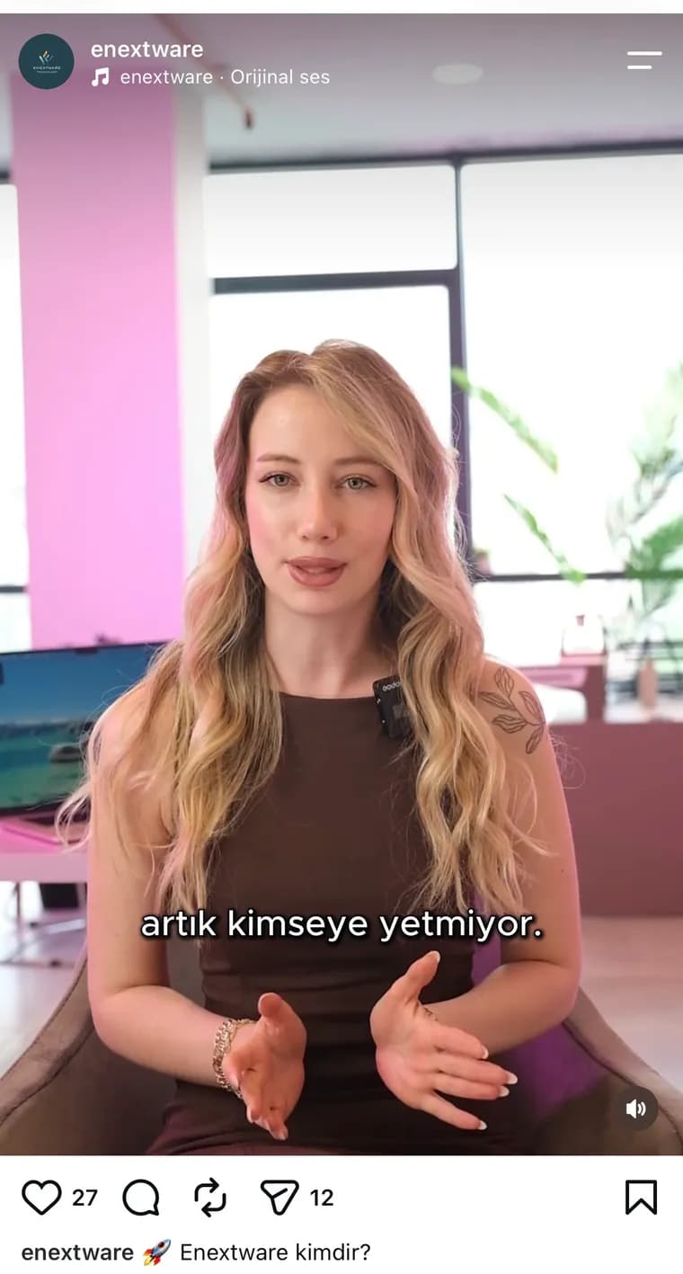 Reels «Кто такие Enextware?» в Instagram-аккаунте Enextware